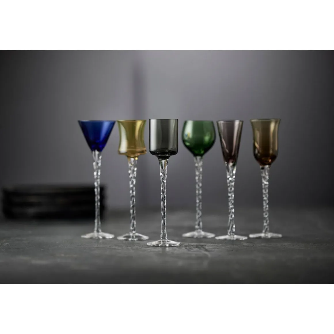 Lyngby GlasSchnapsgläser 6-tlg. London farblich sortiert