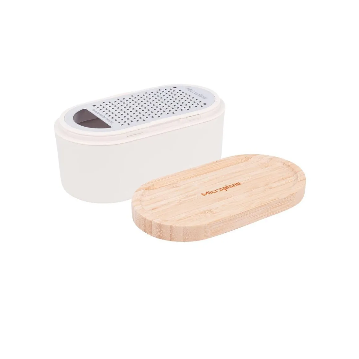 MicroplaneReibe mit Auffangbehälter 3-tlg. Speciality Cashmere Weiß