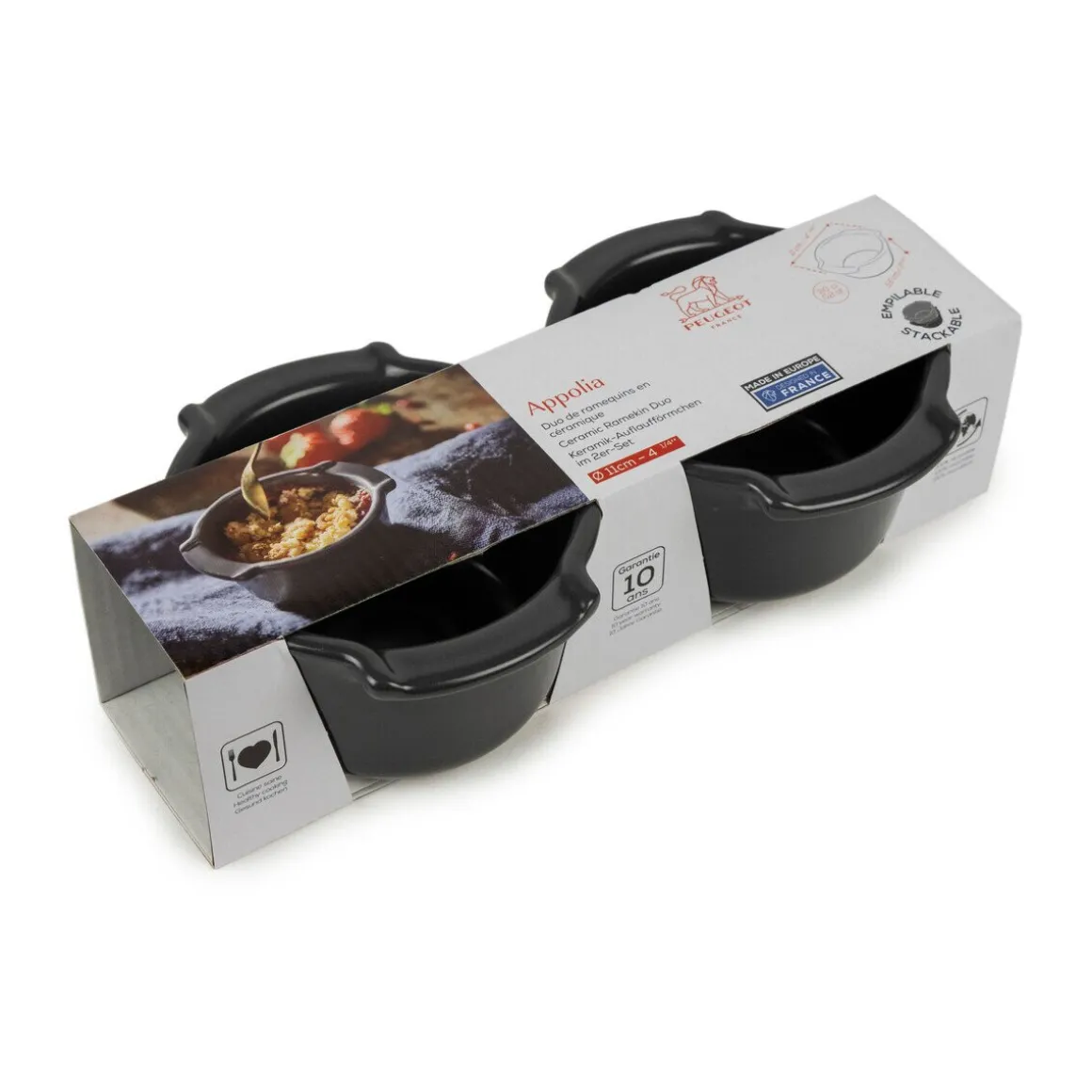 PeugeotAuflaufförmchen 2er-Set Appolia schiefergrau