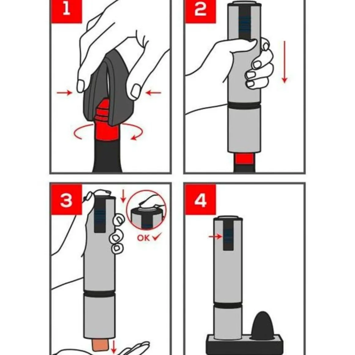PeugeotElektrischer Korkenzieher 27 cm Elis Touch carbone