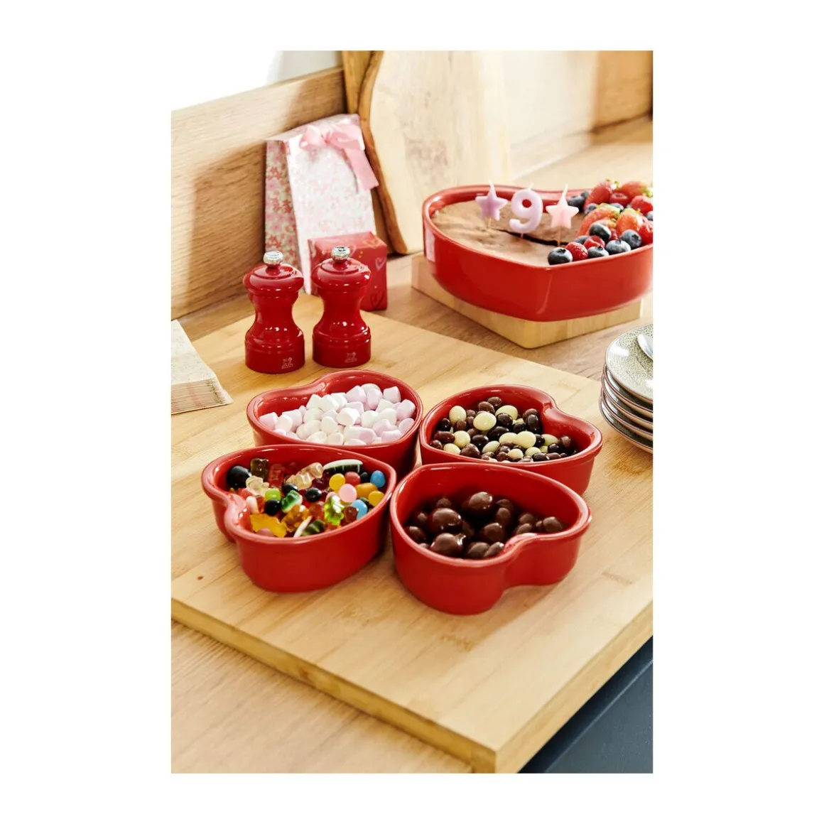 PeugeotKeramikform Herz 2er-Set For You rot