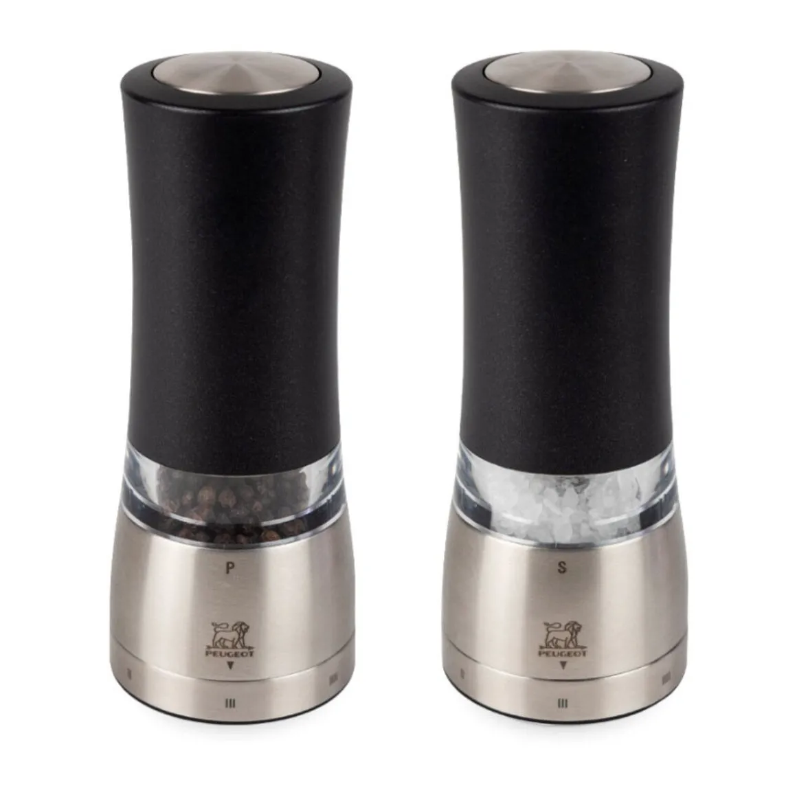 PeugeotPfeffer- und Salzmühle 16 cm Daman Elektrisch Duo u‘Select schwarz