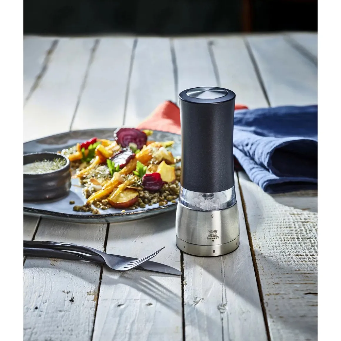 PeugeotPfeffer- und Salzmühle 16 cm Daman Elektrisch Duo u‘Select schwarz