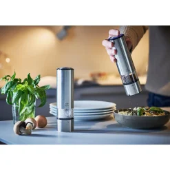 PeugeotPfeffer- und Salzmühlen-Set 5-tlg. Elis Sense Duo Elektrisch u'Select edelstahl