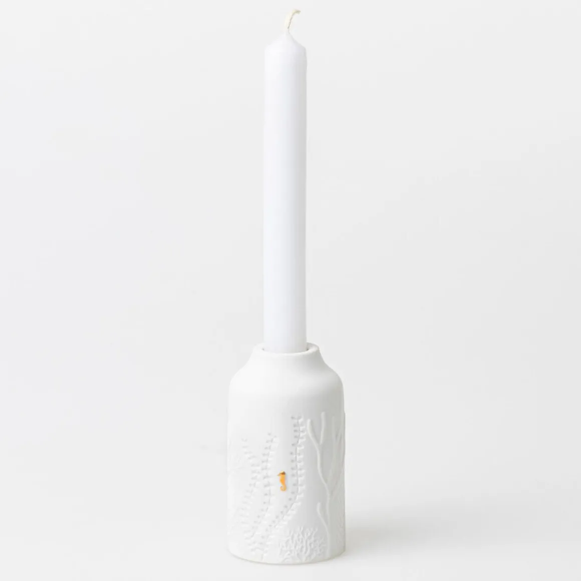 RäderKerzenhalter Seepferdchen 10 cm Unterwasserwelt weiß