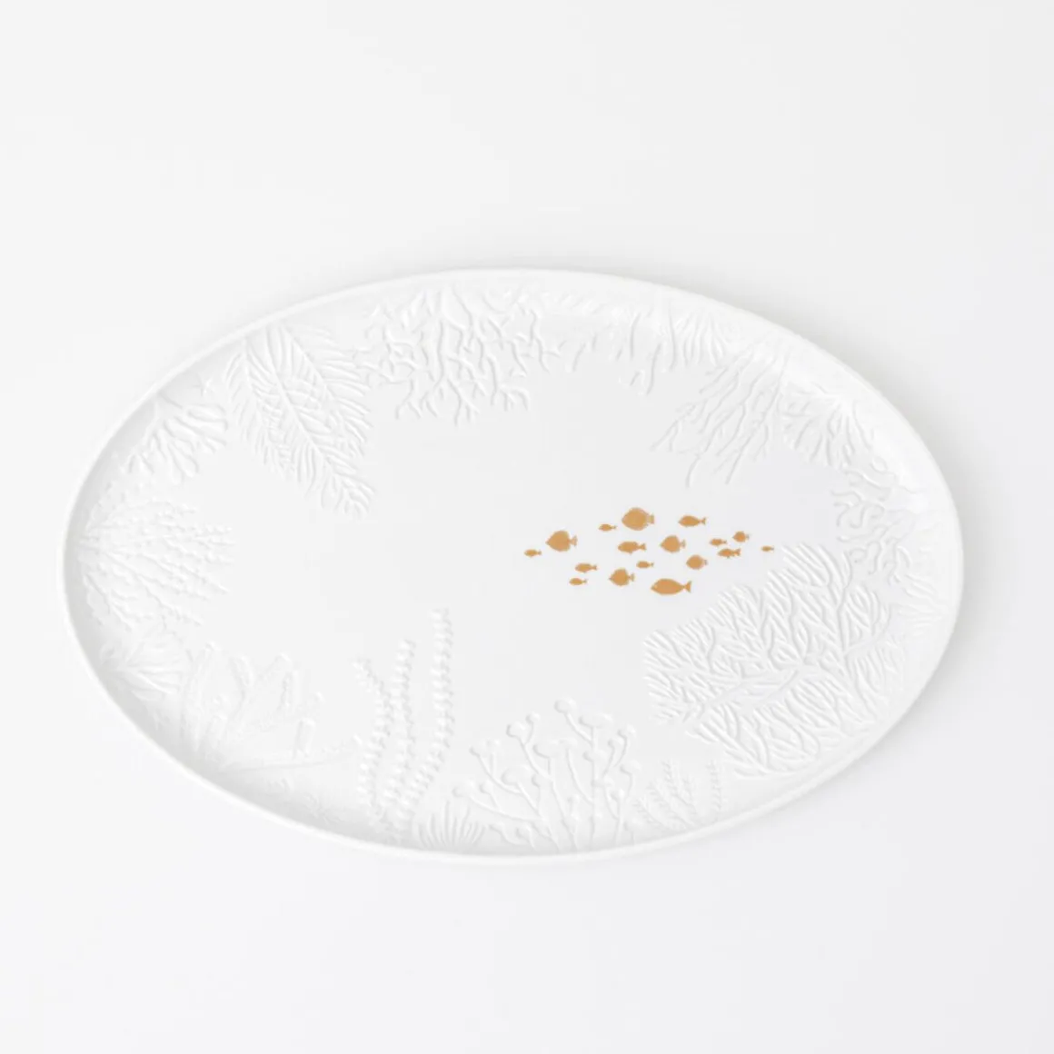 RäderServierteller Fische 36x24 cm Unterwasserwelt weiß