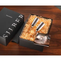 Robbe & BerkingChampagnerkelch-Set 2-tlg Dante 90 g versilbert