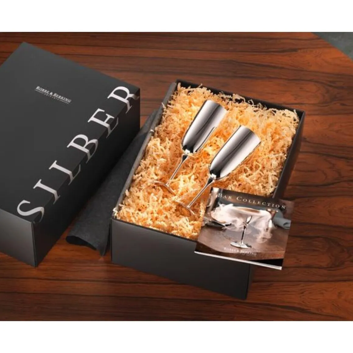 Robbe & BerkingChampagnerkelch-Set 2-tlg Dante 90 g versilbert