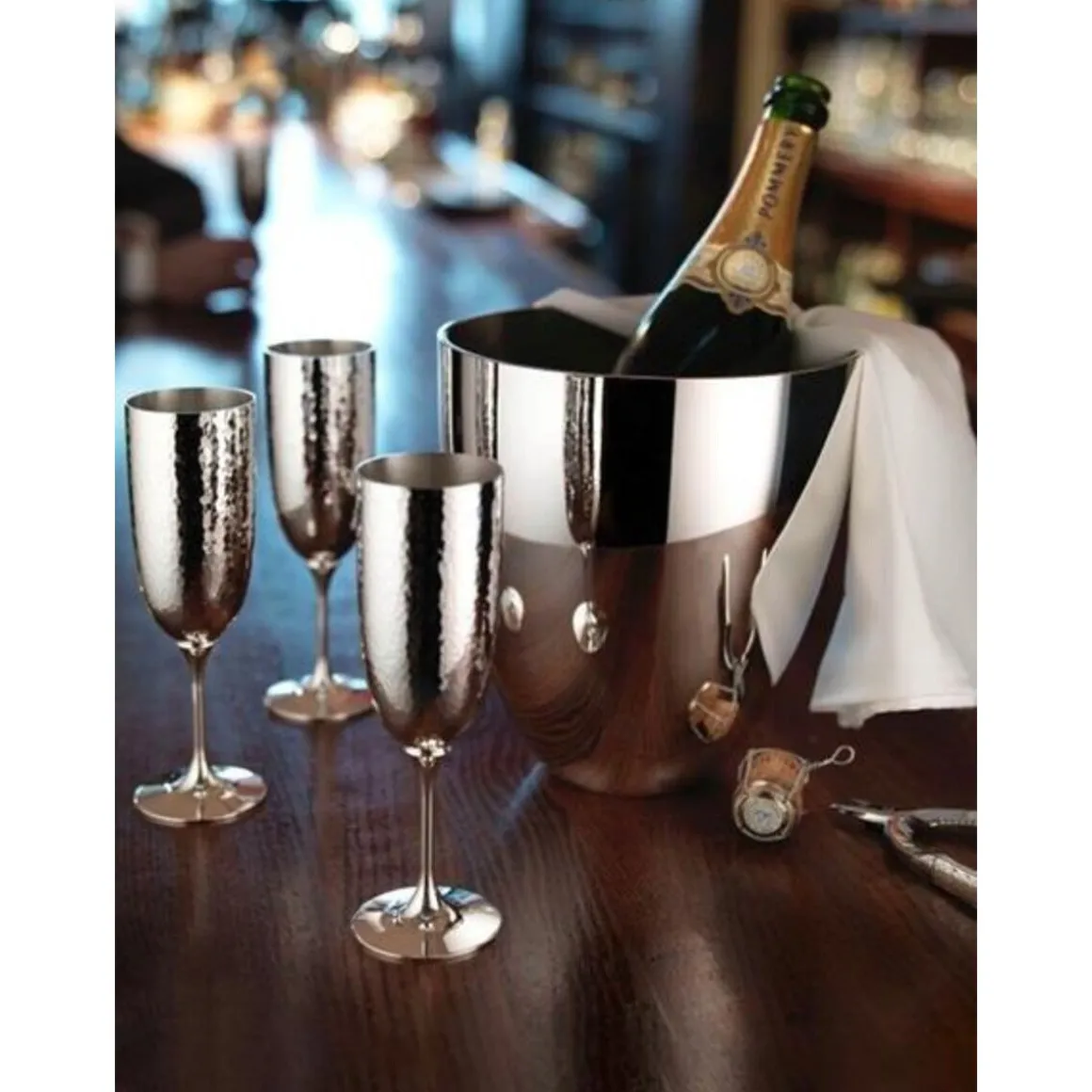 Robbe & BerkingChampagnerkelch Martelé 90 g versilbert