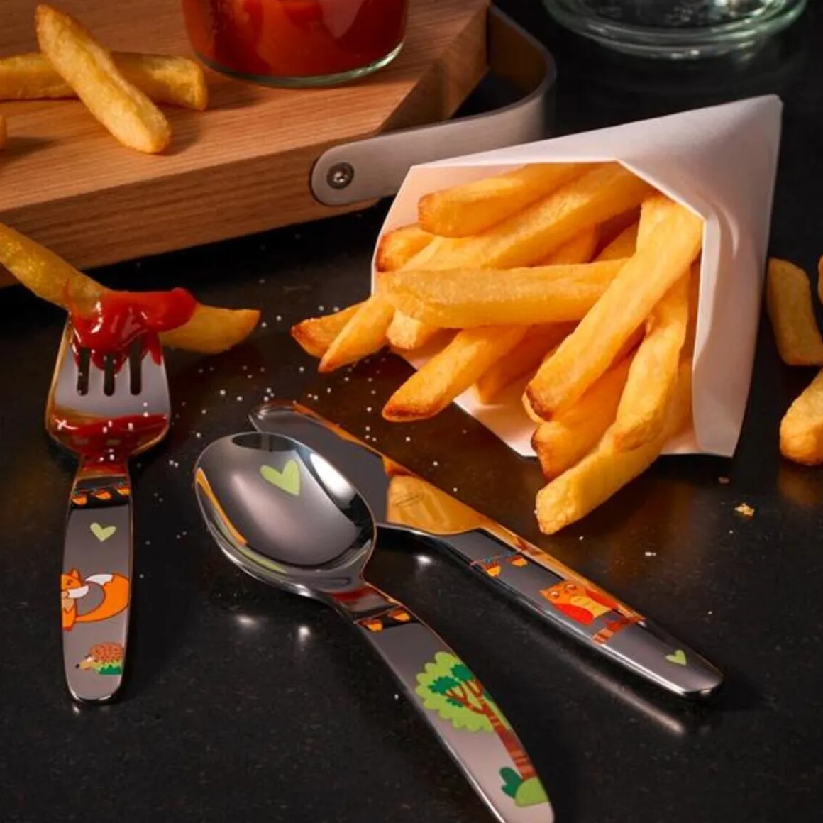 RösleKinderbesteck 4-tlg. Waldfreunde Edelstahl 18/10