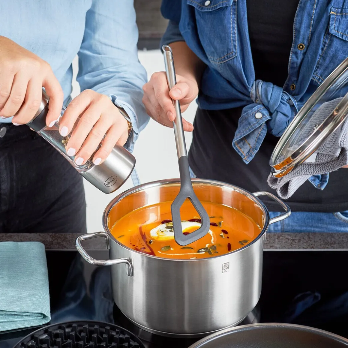 RösleKochlöffel 32 cm Basic Line Griff Edelstahl