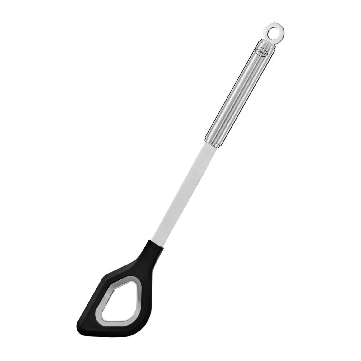 RösleKochlöffel mit Loch Rundgriff mit Silikonrand 32,5cm