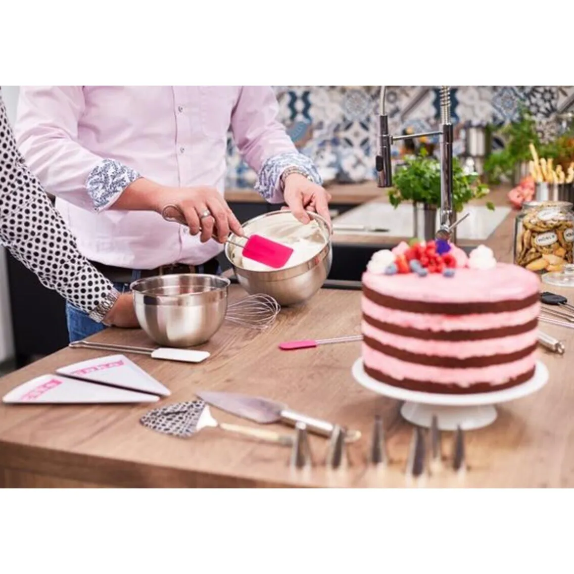 RösleTeigschaber schmal 26 cm Pink Charity Edition pink