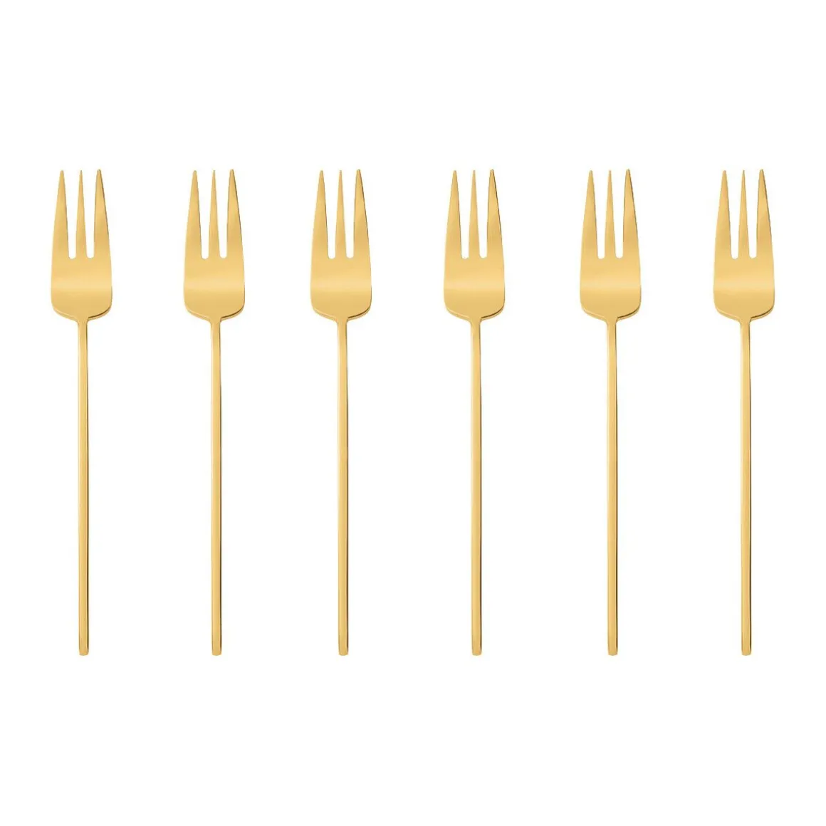 SambonetKuchengabel 6er-Set 100 Mirror PVD Gold