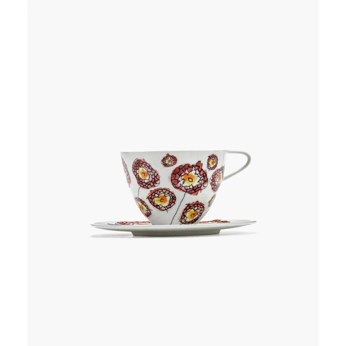 SeraxCappuccinotasse mit Untere 8 cm Midnight Flowers Anemone Milk