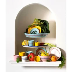 SeraxServierplatte M 36 cm Feast weiß/rote Streifen