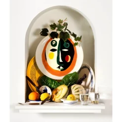 SeraxServierplatte mit Gesicht 1 35 cm Feast bunt