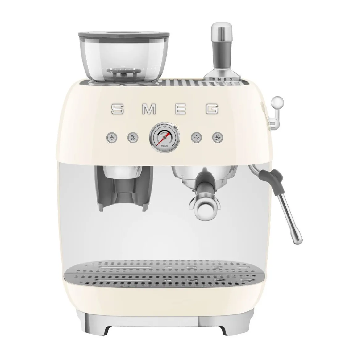 SmegEspressomaschine mit Mahlwerk EGF03 2 Tassen 1650 W 50’s Style creme