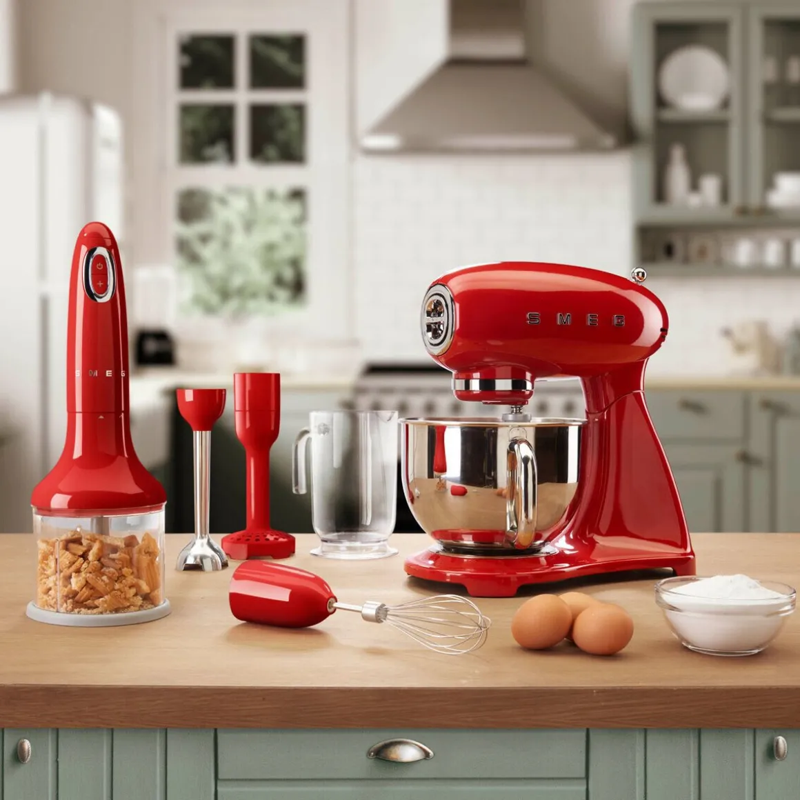SmegKüchenmaschine SMF03 4,8 l 800 W 50's Style rot