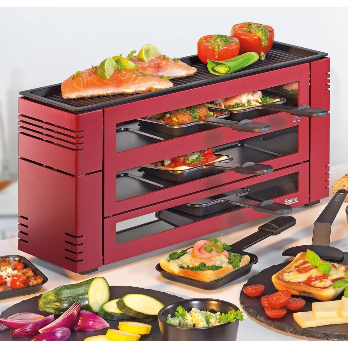 SpringRaclette Pizza für 6 46x16x21 cm rot