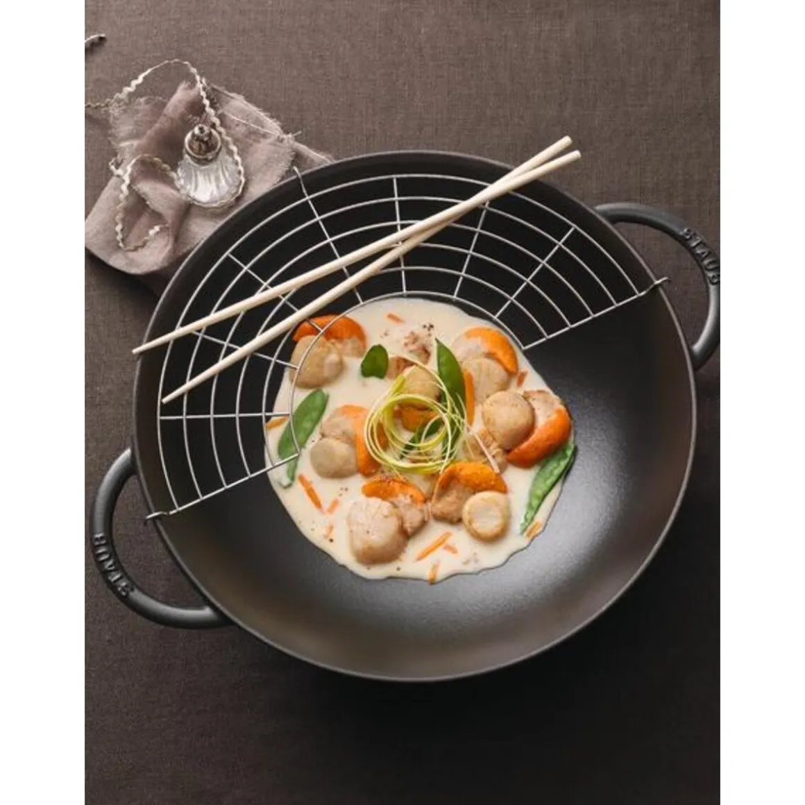 StaubWok mit Glasdeckel 37 cm schwarz