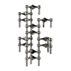 Stoff NagelKerzenständer 7 cm schwarz chrom