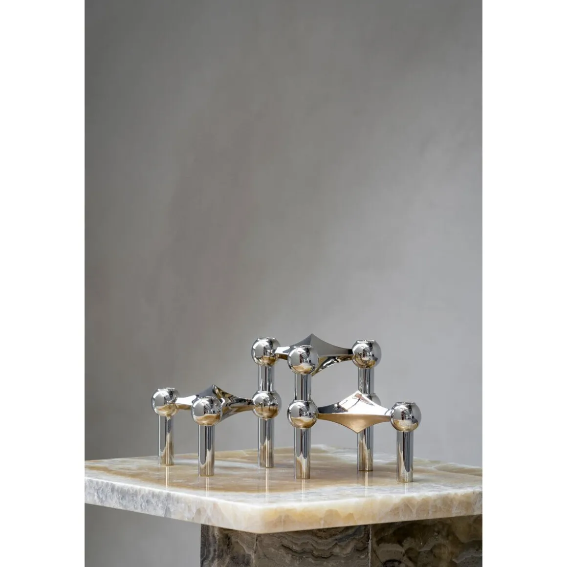 Stoff NagelKerzenständer 3er-Set chrom