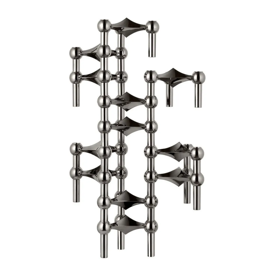 Stoff NagelKerzenständer 3er-Set schwarz chrom