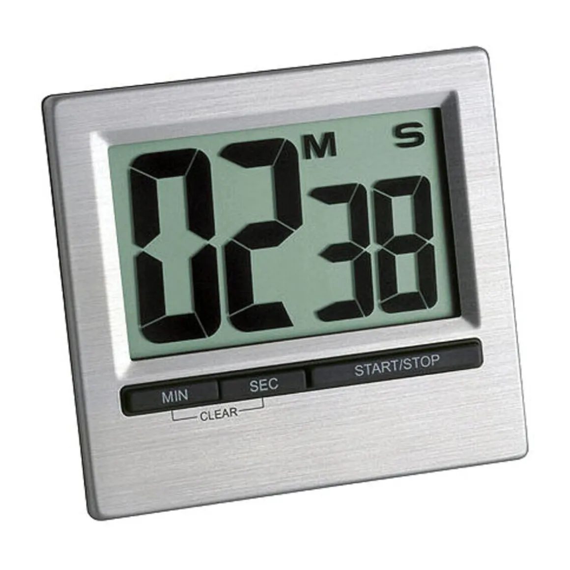 TFA DostmannKurzzeitwecker elektronisch Aluminium gebürstet