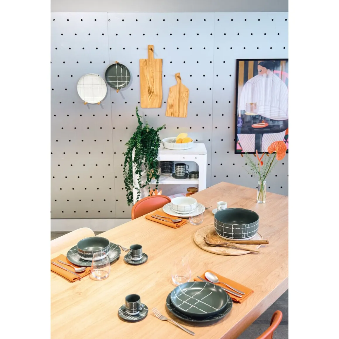 ThomasTeller flach 27 cm Fun Karo dark