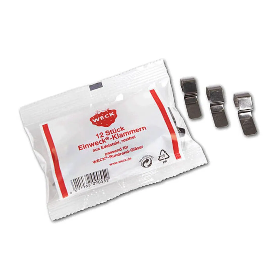 WeckEinweck-Klammern Edelstahl 12er Pack