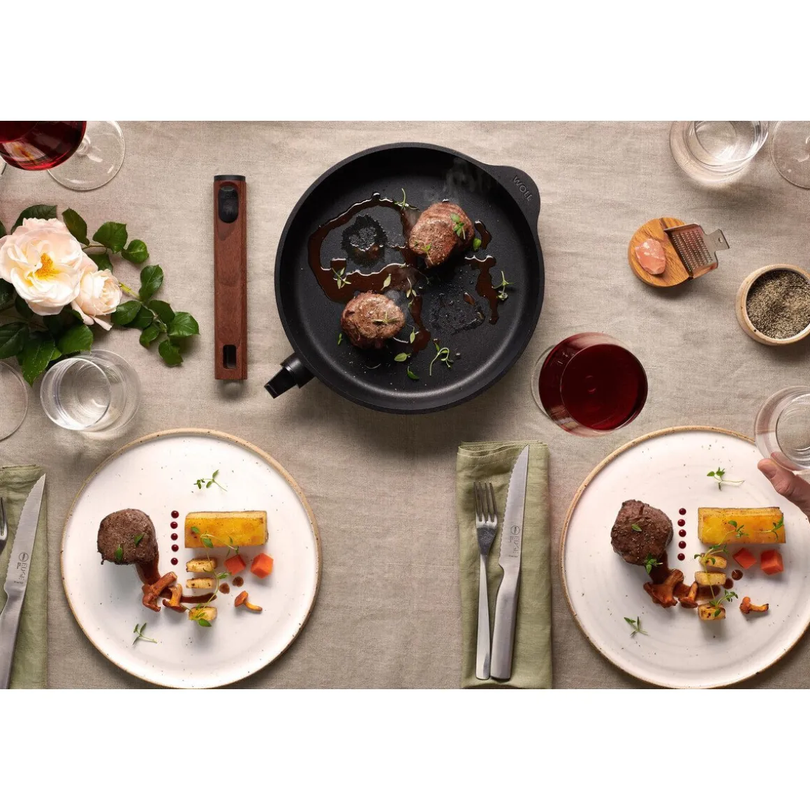 WollGuss-Flachpfanne 24 cm Eco Logic QXR schwarz